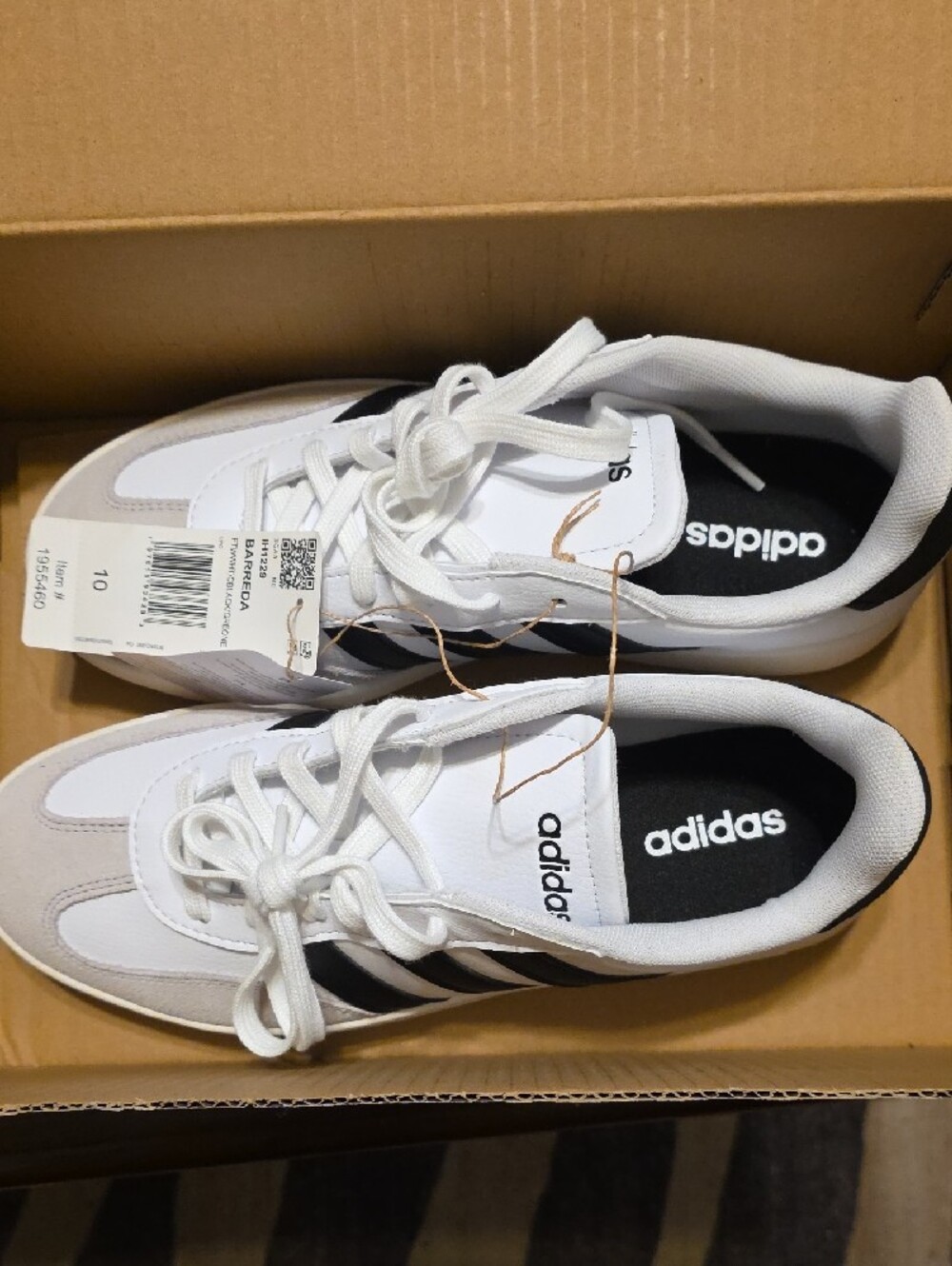 Adidas White and Black Barreda Lace-Up Sneakers - Picture 2 of 4